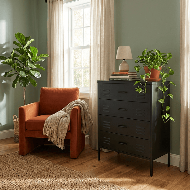 Arrimo Cómoda Cajonera - 4 cajones - color negro 4