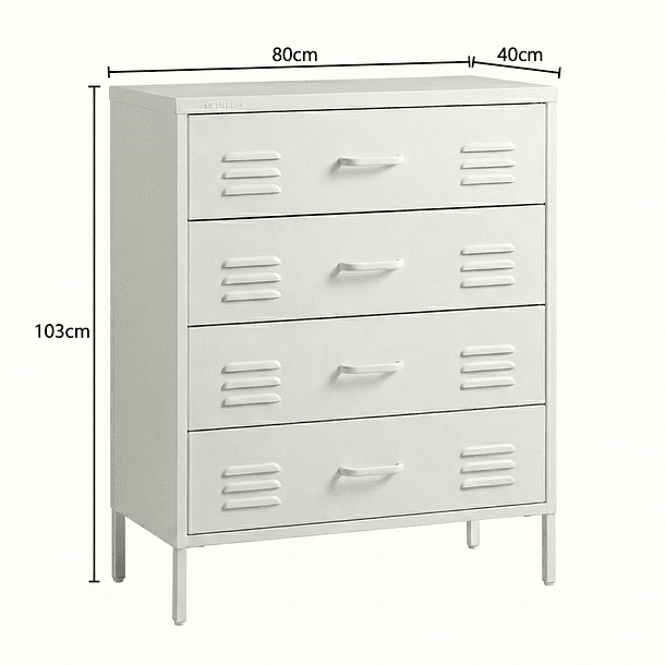 Arrimo Cómoda Cajonera - 4 cajones - color blanco 8