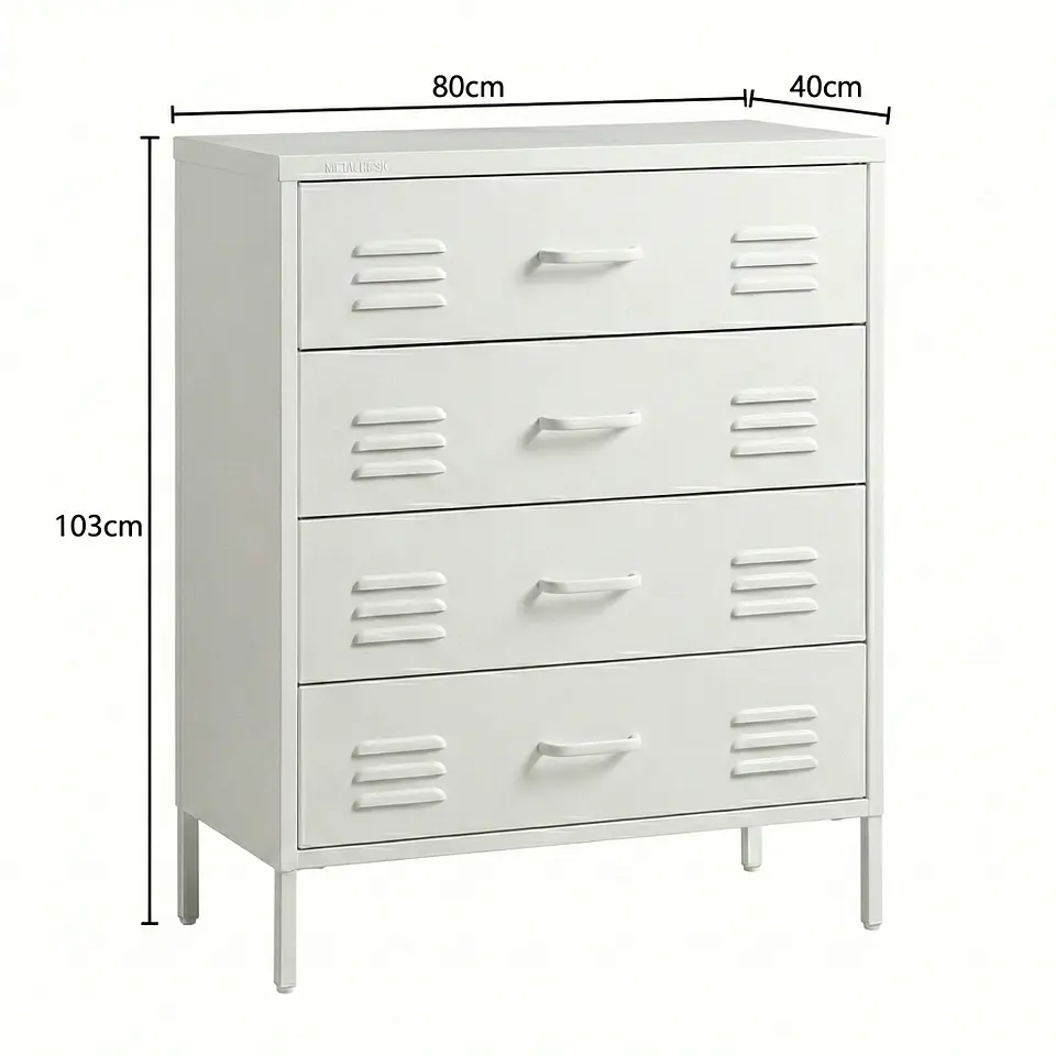 Arrimo Cómoda Cajonera - 4 cajones - color blanco 8