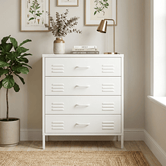 Arrimo Cómoda Cajonera - 4 cajones - color blanco