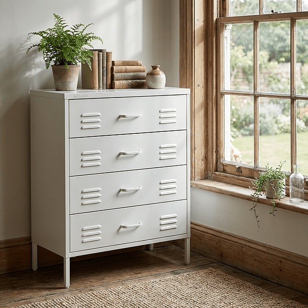 Arrimo Cómoda Cajonera - 4 cajones - color blanco 7