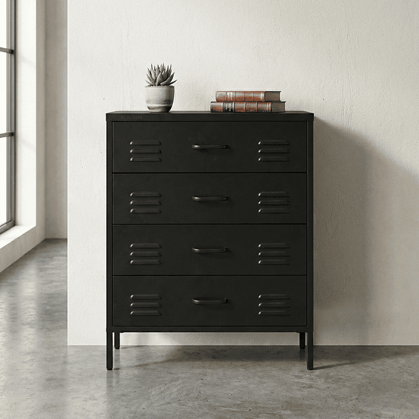 Arrimo Cómoda Cajonera - 4 cajones - color negro 7