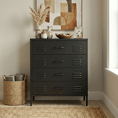 Arrimo Cómoda Cajonera - 4 cajones - color negro