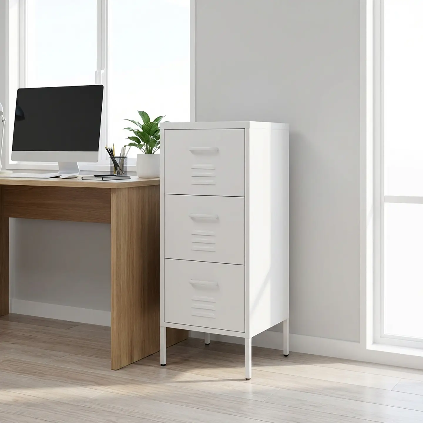 Arrimo Cómoda Cajonera - 3 cajones - color blanco 4