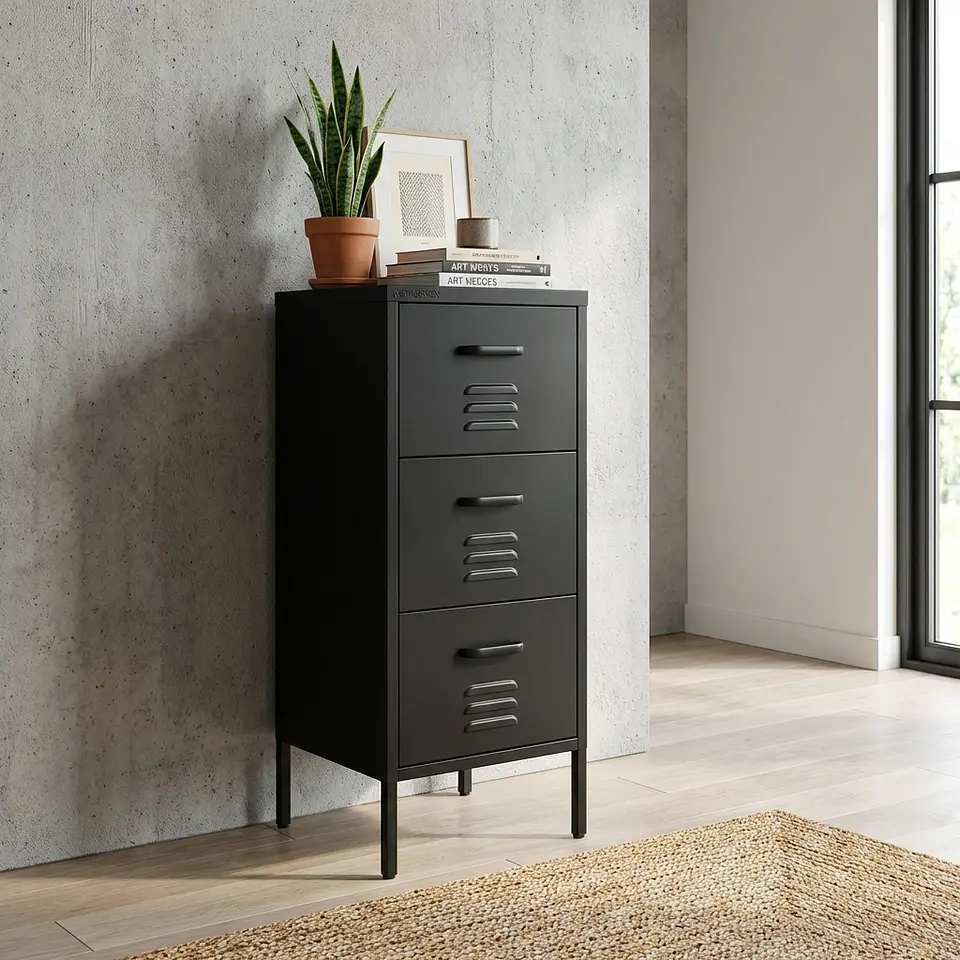 Arrimo Cómoda Cajonera - 3 cajones - color negro 3