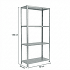 Estante Metálico 145x75x30 - 4 niveles - 80kg 10