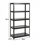 Estante Metálico 180x90x40 Negro bandeja metálica - 5 niveles  10