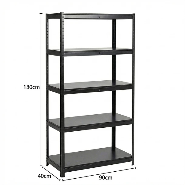 Estante Metálico 180x90x40 Negro bandeja metálica - 5 niveles  10