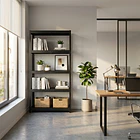 Estante Metálico 180x90x40 Negro bandeja metálica - 5 niveles  3