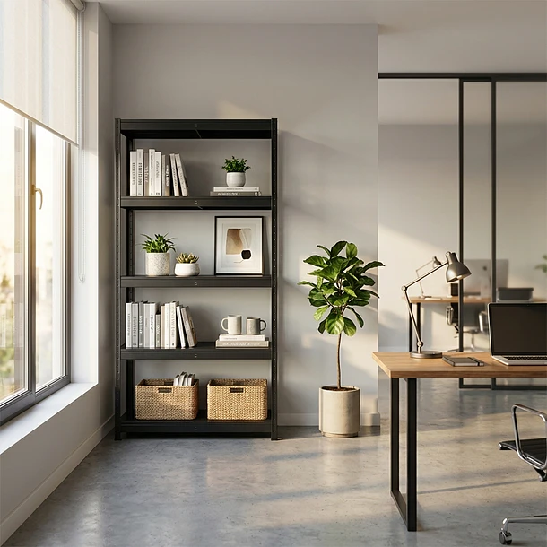 Estante Metálico 180x90x40 Negro bandeja metálica - 5 niveles  3