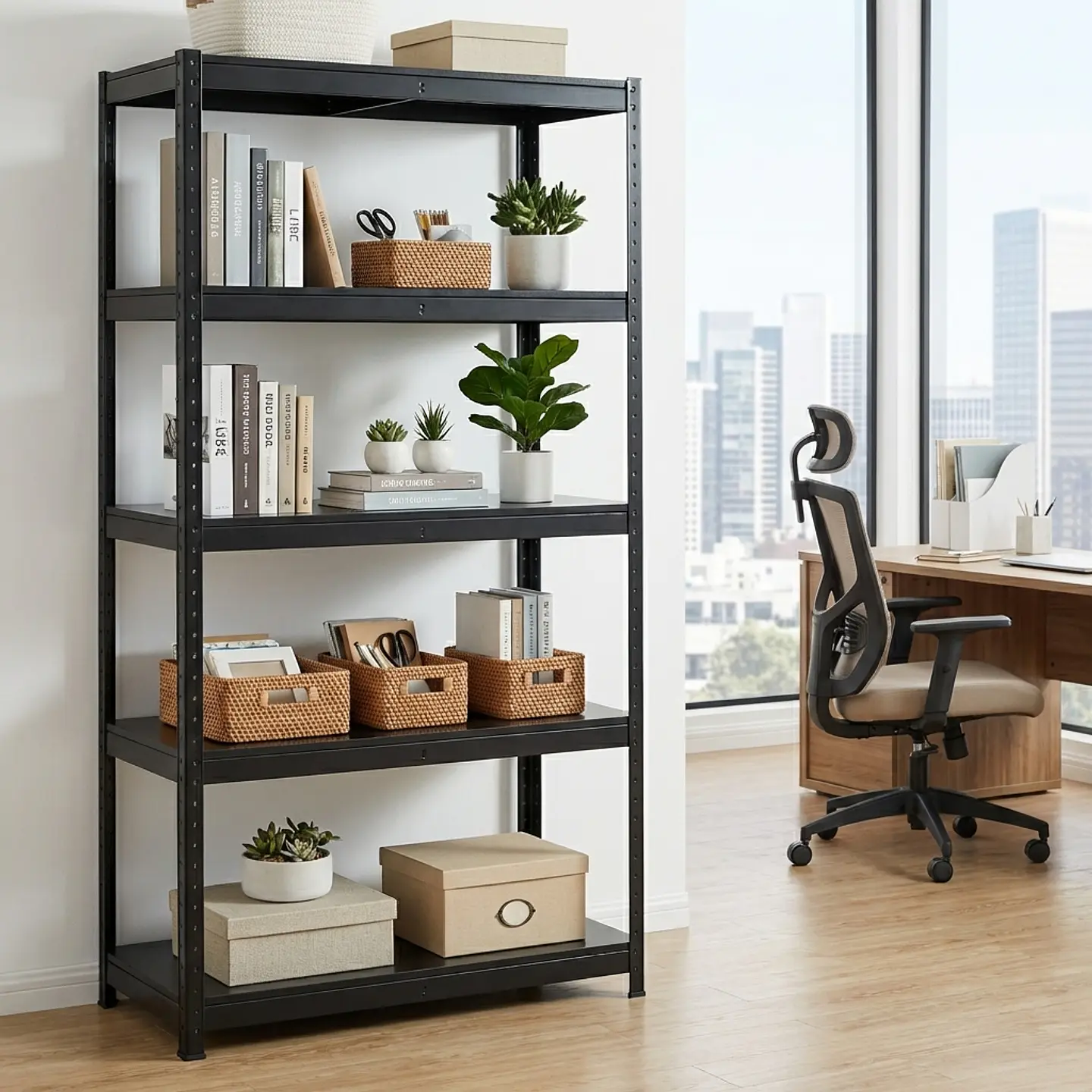 Estante Metálico 180x90x40 Negro bandeja metálica - 5 niveles  3