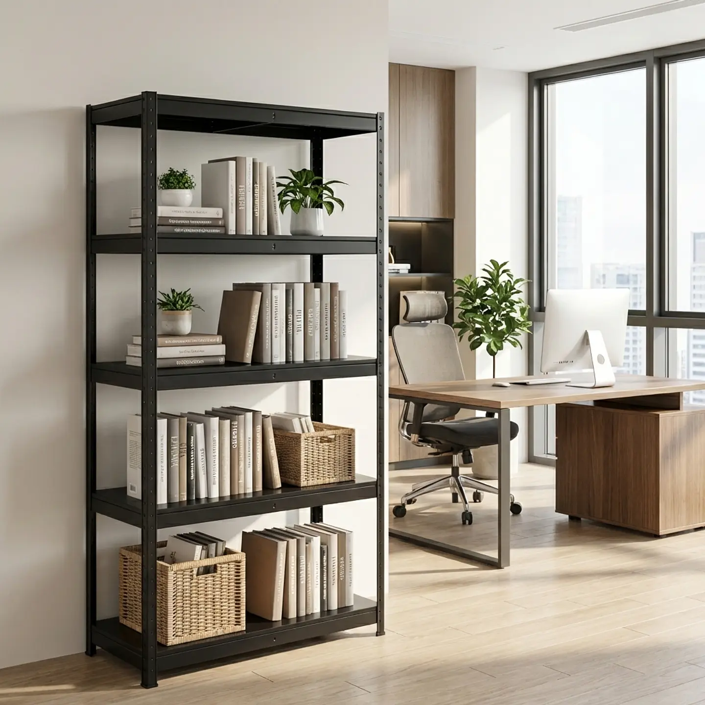 Estante Metálico 180x90x40 Negro bandeja metálica - 5 niveles  7