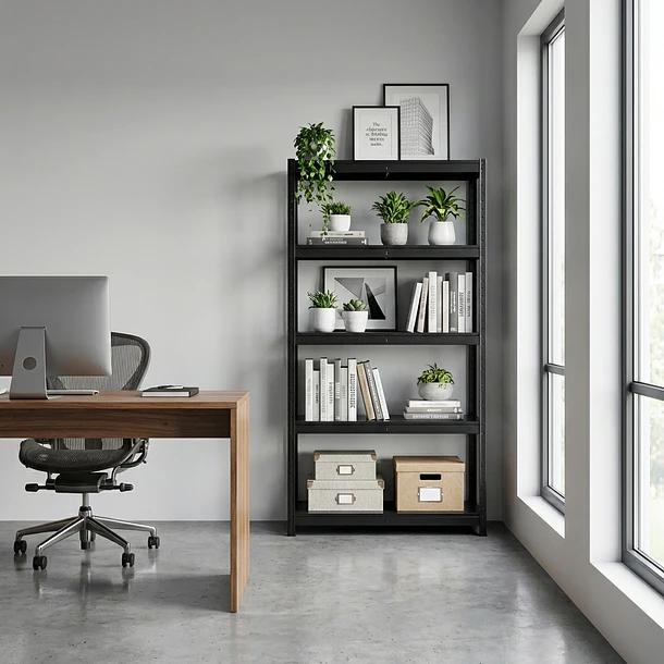 Estante Metálico 180x90x40 Negro bandeja metálica - 5 niveles  7