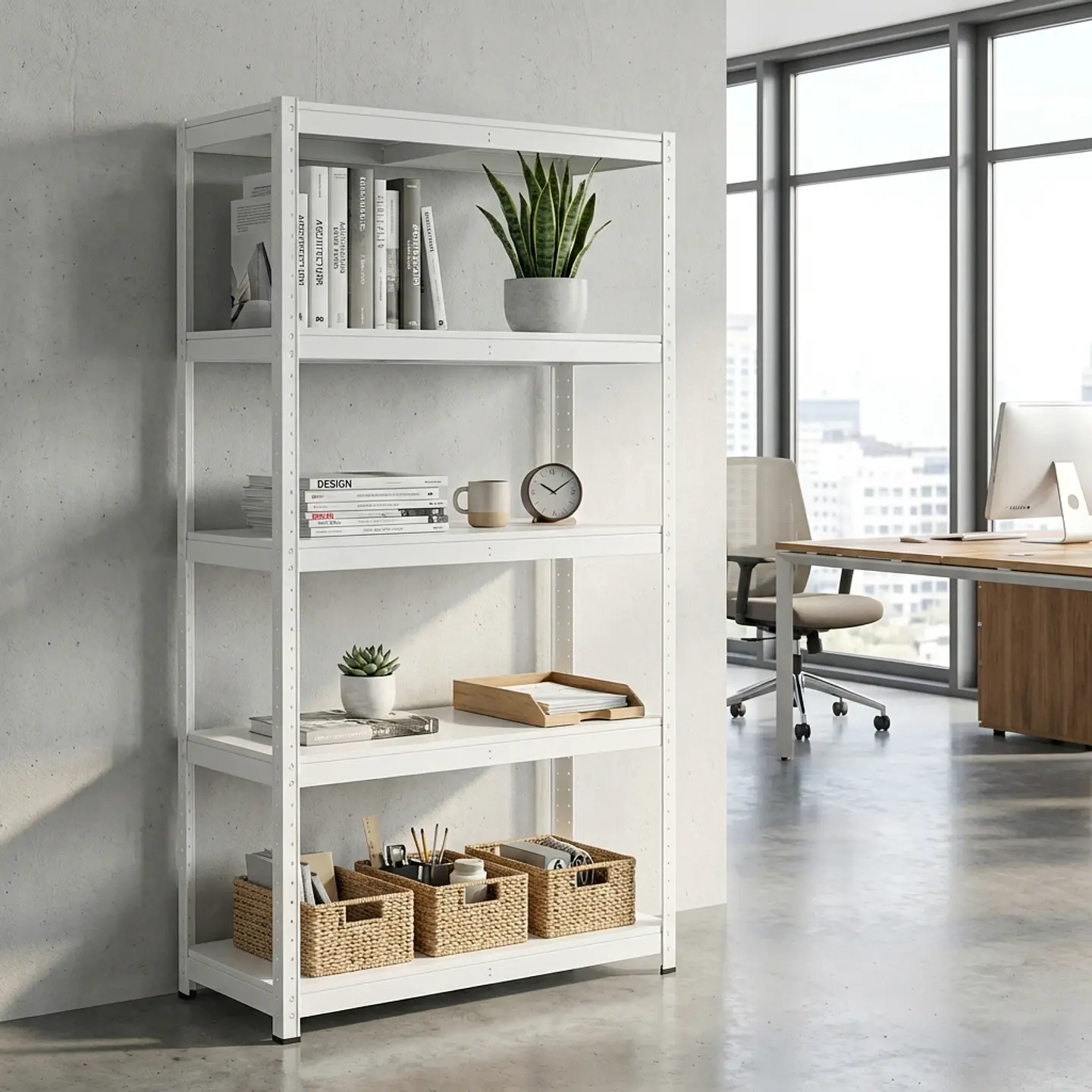 Estante Metálico 180x90x40 Blanco bandeja metálica - 5 niveles  6