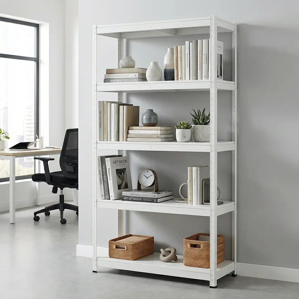 Estante Metálico 180x90x40 Blanco bandeja metálica - 5 niveles  8
