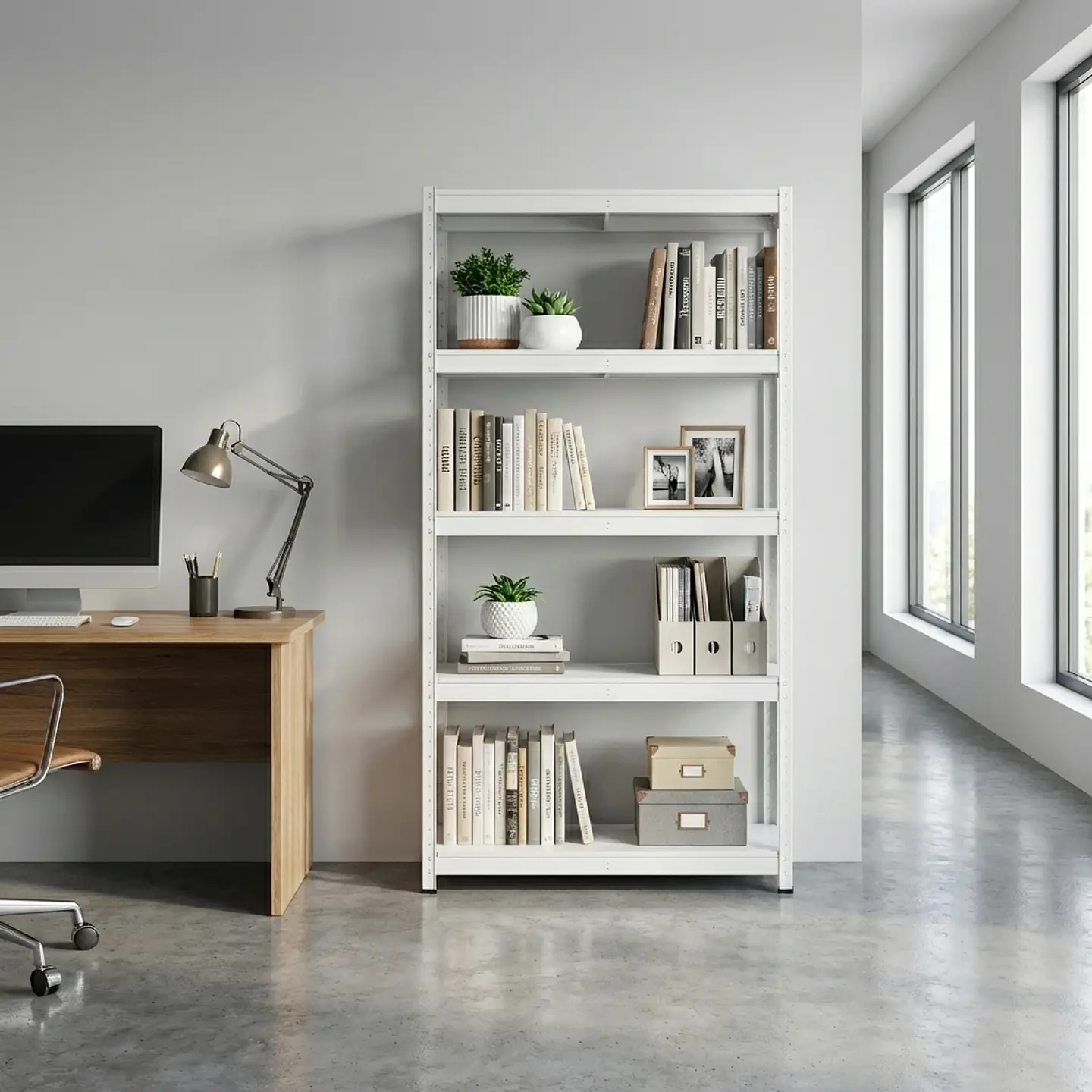 Estante Metálico 180x90x40 Blanco bandeja metálica - 5 niveles  10