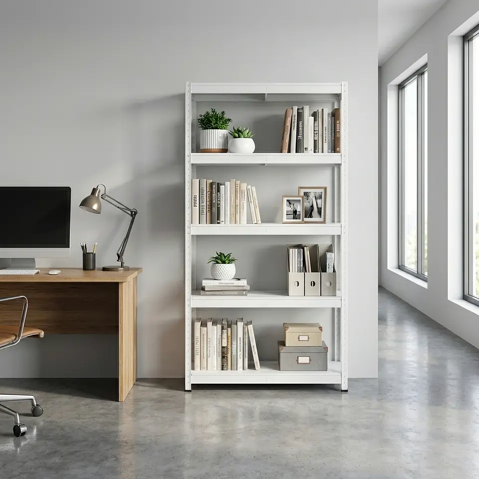 Estante Metálico 180x90x40 Blanco bandeja metálica - 5 niveles  10