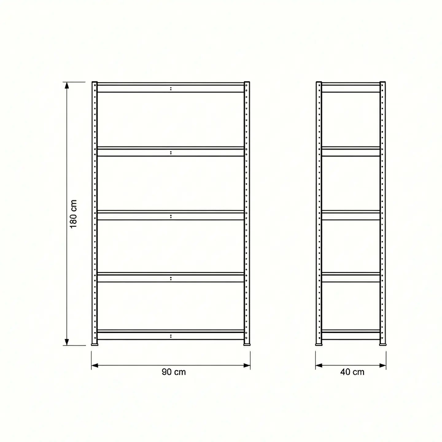 Estante Metálico 180x90x40 Blanco bandeja metálica - 5 niveles  11