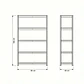 Estante Metálico 180x90x40 Blanco bandeja metálica - 5 niveles  - Miniatura 11