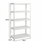 Estante Metálico 180x90x40 Blanco bandeja metálica - 5 niveles  - Miniatura 13