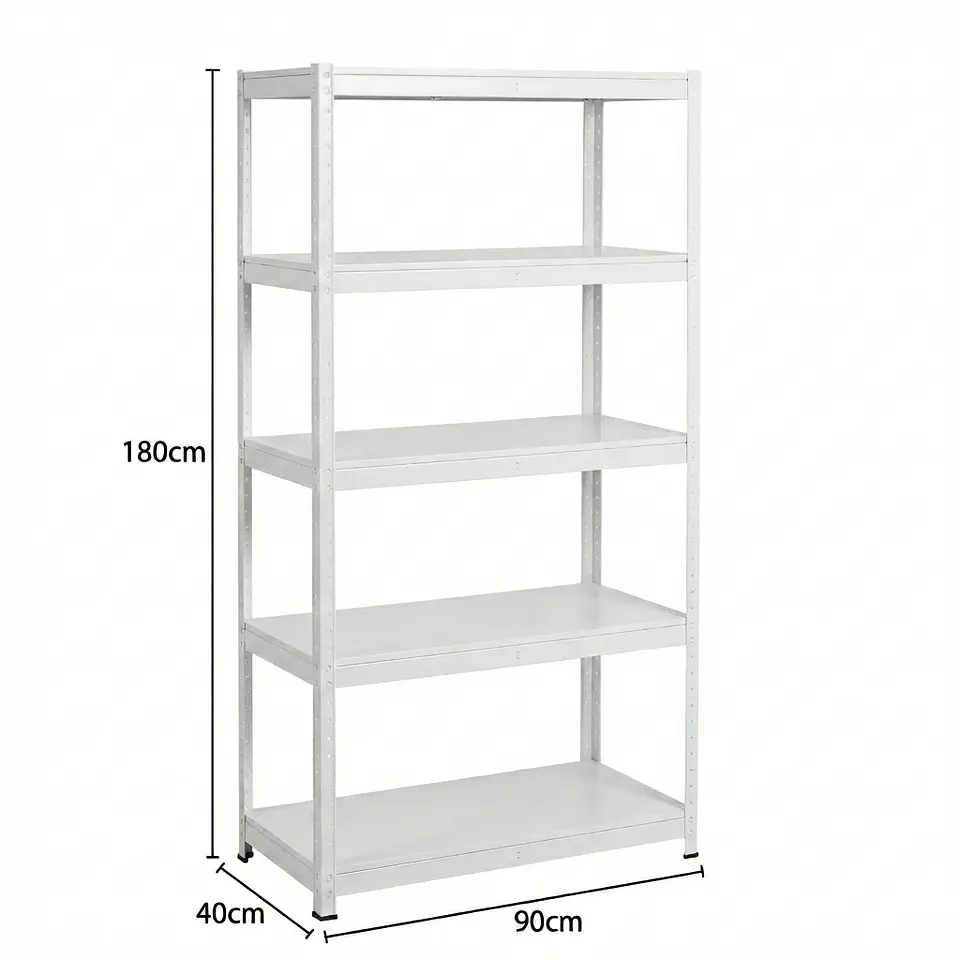 Estante Metálico 180x90x40 Blanco bandeja metálica - 5 niveles  13