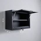 Gabinete Metálico Colgante Negro Cerrado 60x42x30 cm 7