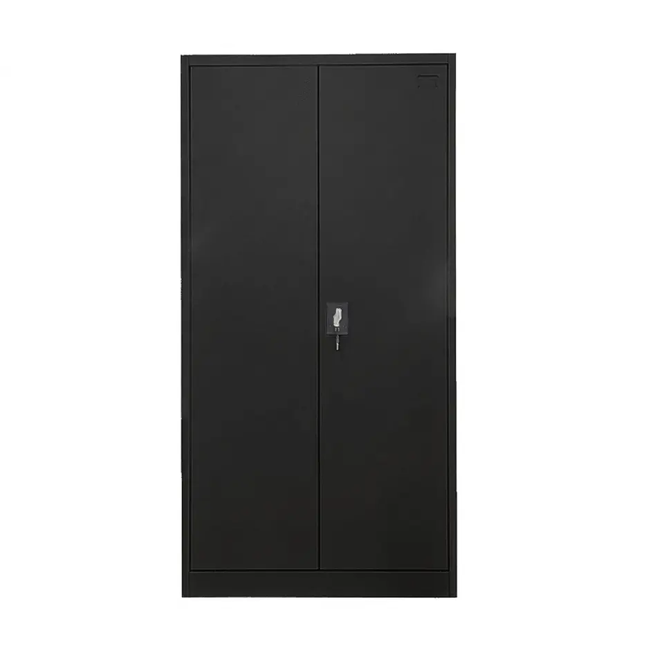 Estante Armario Metálico Cerrado Repisas y Barra de colgar Negro 185x87x40 cm - 2 Puertas 3