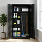 Estante Armario Metálico Cerrado Repisas y Barra de colgar Negro 185x87x40 cm - 2 Puertas - Miniatura 2