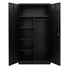 Estante Armario Metálico Cerrado Repisas y Barra de colgar Negro 185x87x40 cm - 2 Puertas 1