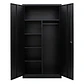 Estante Armario Metálico Cerrado Repisas y Barra de colgar Negro 185x87x40 cm - 2 Puertas - Miniatura 1