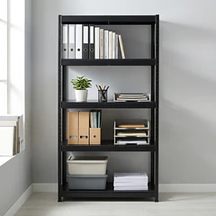 Estante Metálico 180x90x40 Negro bandeja metálica - 5 niveles 