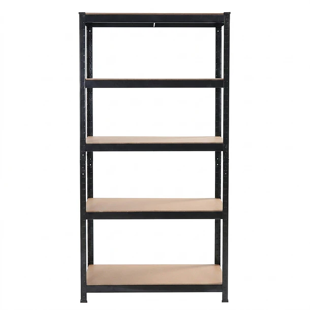Estante Metálico 186x90x40 Negro - 5 niveles - 375kg 1