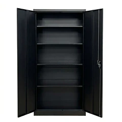 Estante Armario Metálico Negro 185x87x40 cm - 2 Puertas