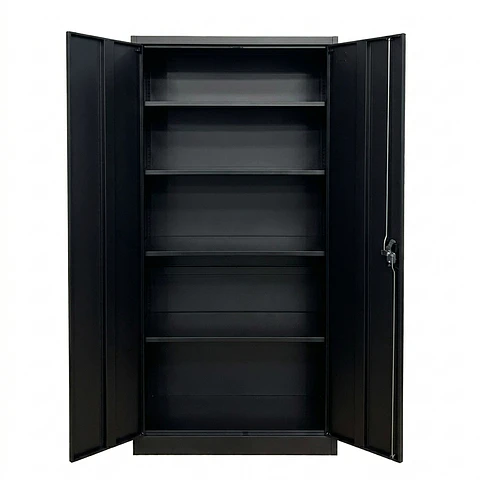 Estante Armario Metálico Negro 185x87x40 cm - 2 Puertas