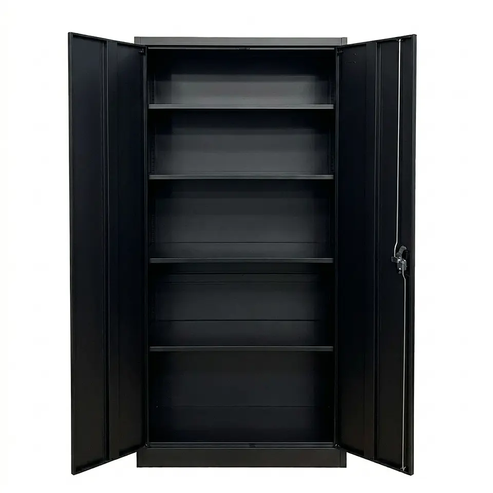 Estante Armario Metálico Negro 185x87x40 cm - 2 Puertas 1