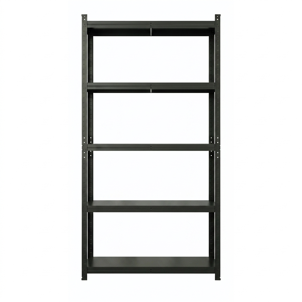 Estante Metálico 186x90x40 Negro - Bandeja melamina - 5 niveles