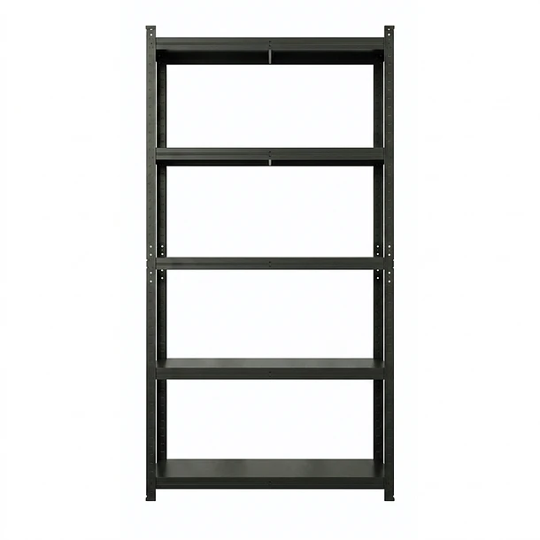 Estante Metálico 186x90x40 Negro - Bandeja melamina - 5 niveles  1
