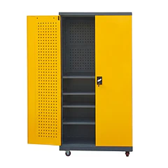 Gabinete Estante Metálico Herramientas con ruedas - 2 Puertas