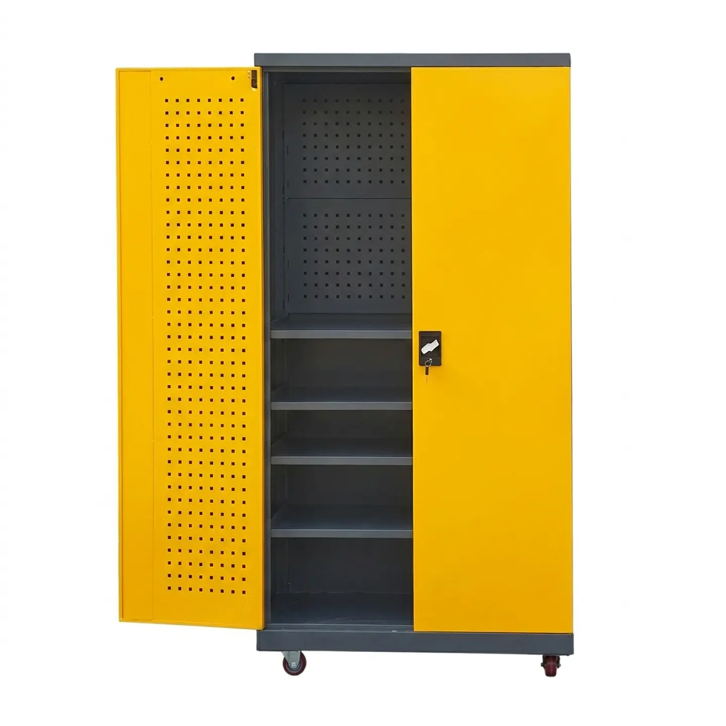 Gabinete Estante Metálico Herramientas con ruedas - 2 Puertas 1