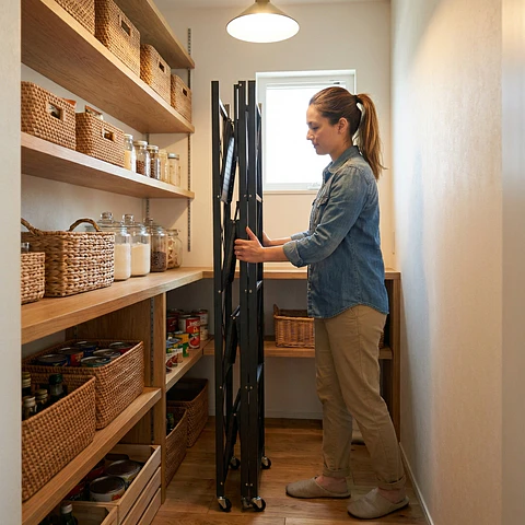 Estante Metálico Plegable con ruedas 162x71x34cm - 250kg 