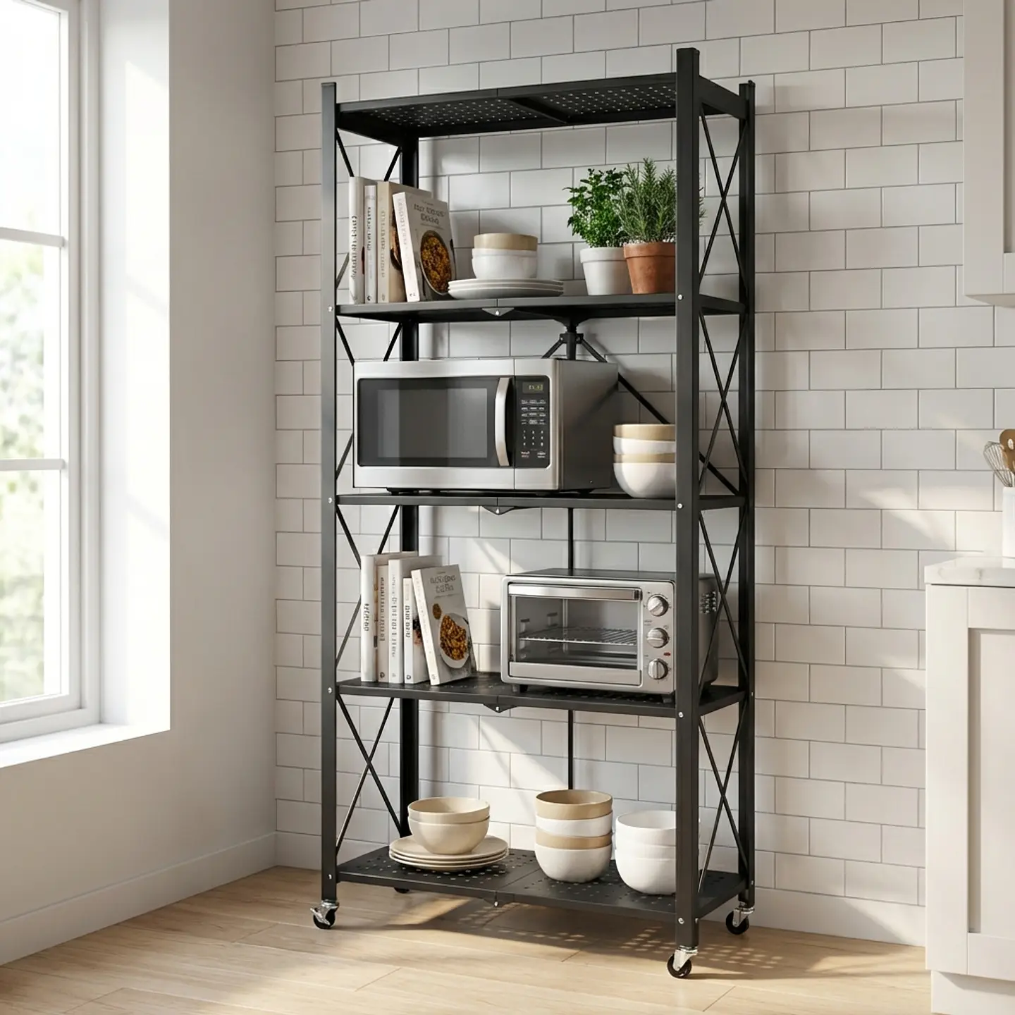 Estante Metálico Plegable con ruedas 162x71x34cm - 250kg  3