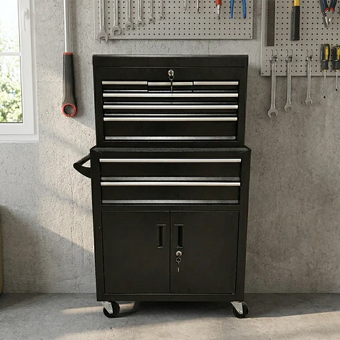 Gabinete Metálico Organizador de Herramientas - 8 cajones - 2 puertas