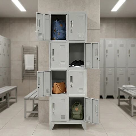 Locker Metálico 2 cuerpos 8 puertas