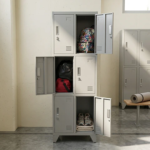 Locker Metálico 2 cuerpos 6 puertas