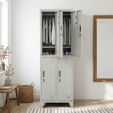 Locker Metálico 2 cuerpos 4 puertas