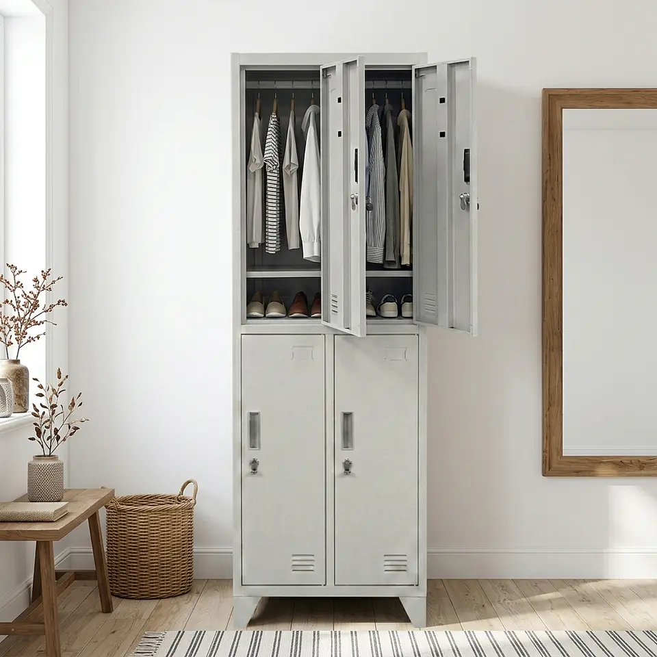 Locker Metálico 2 cuerpos 4 puertas 2