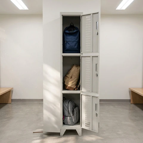 Locker Metálico puerta malla 1 cuerpo 3 puertas