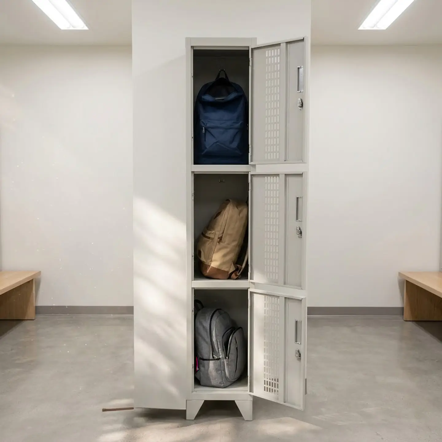 Locker Metálico puerta malla 1 cuerpo 3 puertas 2