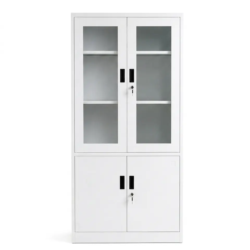 Estante Metálico Vitrina Blanca 185x87x40 cm - 4 Puertas 1