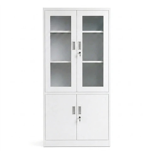 Estante Metálico Vitrina Blanca 185x87x40 cm - 4 Puertas